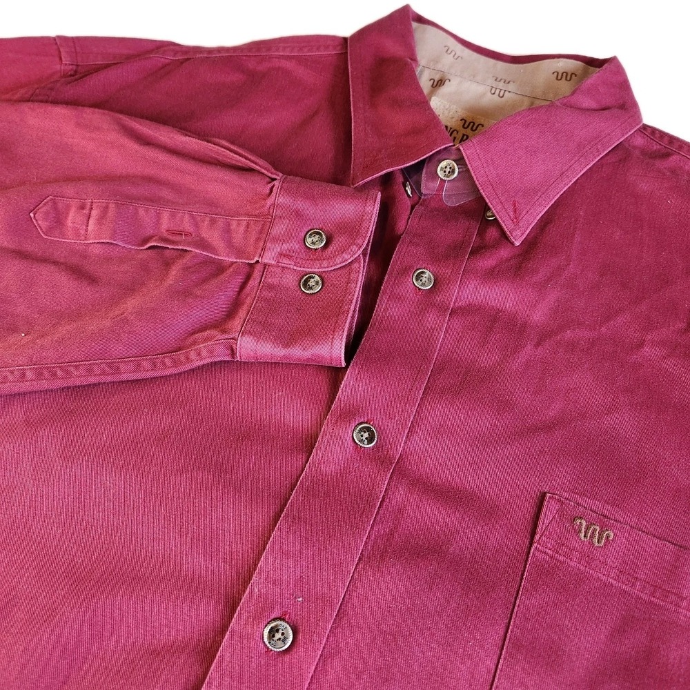 KING RANCH Shirt Mens 2XT RED Western Cowboy Thick Cotton Pocket Button Down